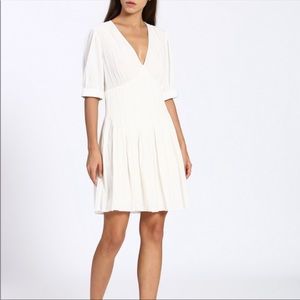 The Korner Pleated Babydoll Mini Dress Orange size XS